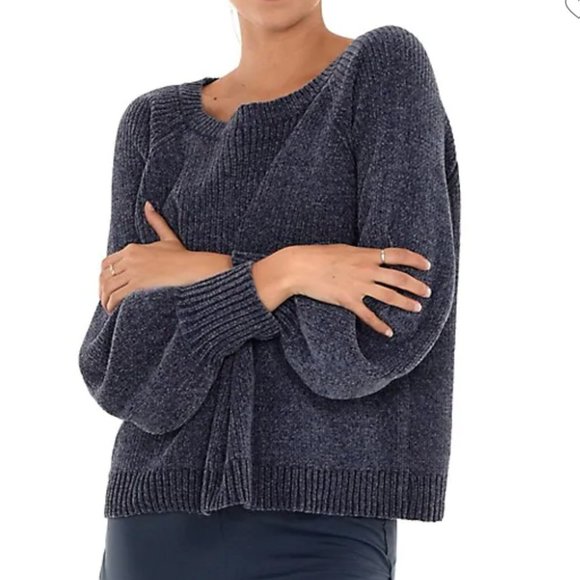 Paper Label Sweaters - Paper Label Rosa Chenille Pullover Sweater Slate
